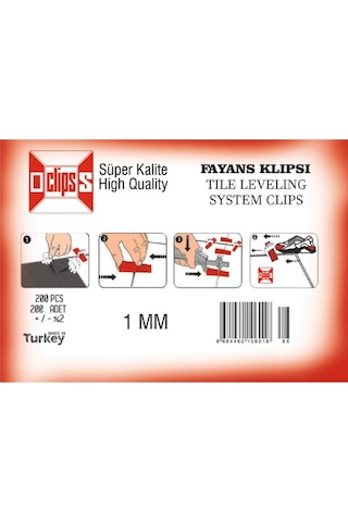 O'clıps Fayans Seramik Seviye Derz Klipsi 1mm 200 Adet