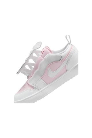 Nike Jordan 1 Low Alt Leather Sneakers Hakiki Deri Bantlı Cırtlı Kız Çocuk Spor Ayakkabı Beyaz Pembe Pembe