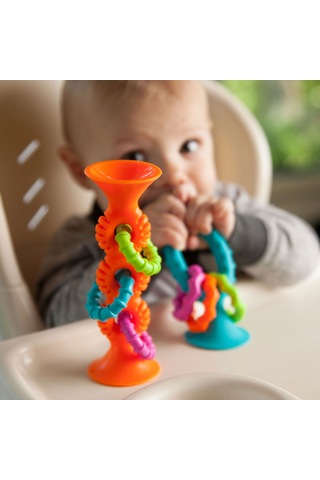 Fat Brain Toys Turuncu Halkalı Silikon Diş Kaşıyıcı F165ML Turuncu