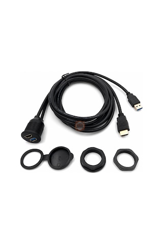Usb Hdmı Panel 2 Metre Usb 3.0 + Hdmı Gömme Montaj Uzatma Kablosu