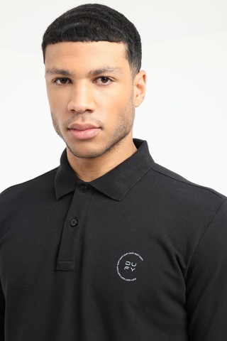 Dufy Erkek Regular Fit Polo Yaka Siyah Sweatshirt-25494
