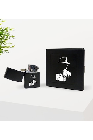 Bk Home Baba Godfather Tasarımlı Siyah Metal Sigara Tabakası ve B N11.258