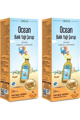 Ocean Balık Yağı Şurup Portakal Aromalı 150 ML 2 Adet