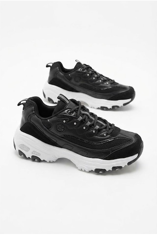 Fort 07387 Rahat Kalın Taban Sneaker Kadın Ayakkabı Siyah - Beyaz
