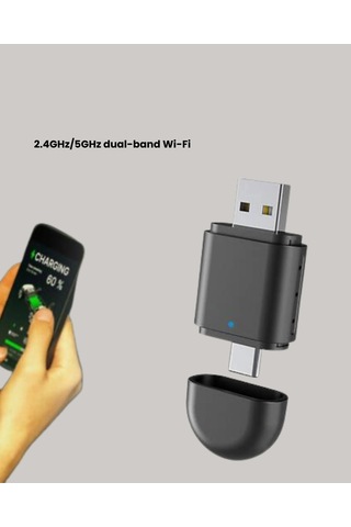 Kablosuz Carplay Ve Android Auto Dönüştürücü Usb-a & Type-c Girişli Akıllı Adaptör 1
