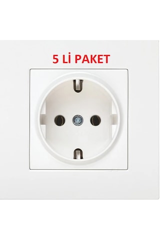 Viko Karre Topraklı Priz + Çerçeve 5'Li Set