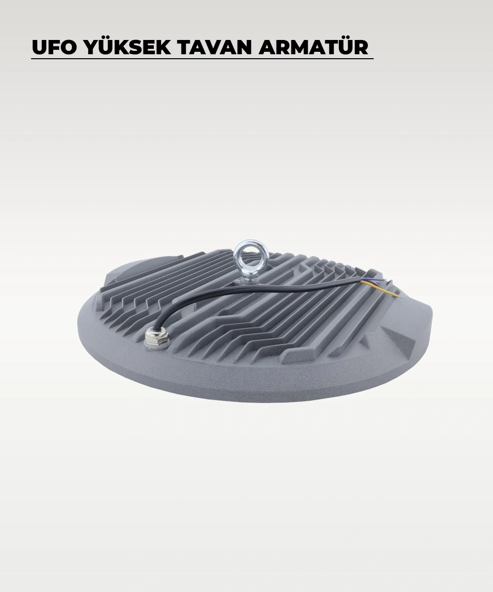 Yüksek Tavan Ufo Armatür 200w - 6500k Beyaz Işık Gri