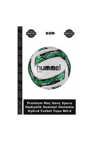 Premium Maç Genç Sporu Hediyelik Hummel Hmlmeta Hybrıd Futbol Topu No:4 Çok Renkli