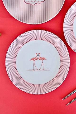 Tabak Evi Flamingo Tuval Pasta Takımı 20cm 4 Kişilik 4 Parça Tvl4ptprs1158 Çok Renkli