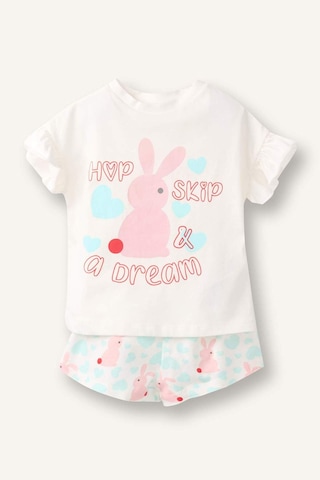 Defacto Fitilli 2li Ecru Pijama Takımı Kız Bebek H9307a526smer233 Ekru-er233