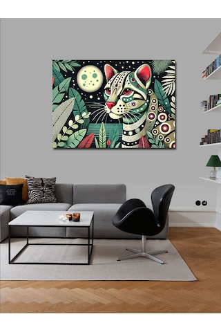Kanvas Tablo Desenli Sevimli Kedi 100cmx140cm