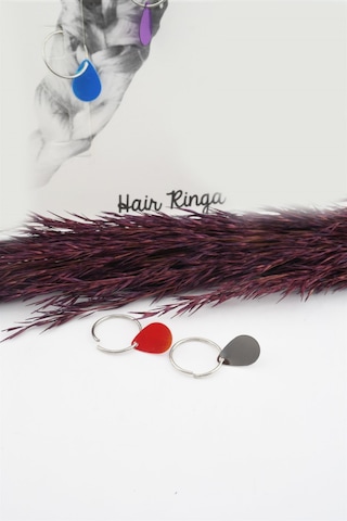 Kadın Elips Figürlü Renkli Sac Küpesi Renkli-Tek Ebat Çok Renkli