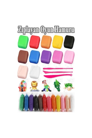 Zıplayan Oyun Hamuru 12 Renk 1 Paket Hava İle Kuruyan Modelleme Kili Yumuşak Köpük Kil Esnek Clay