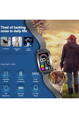 Geeroyoo Renkli Ekranlı Köpek Eğitim Kolyesi - 8 Seviye Hassasiyet, Ip67 Su Geçirmez, Tüm Boyutlardaki Köpekler İçin