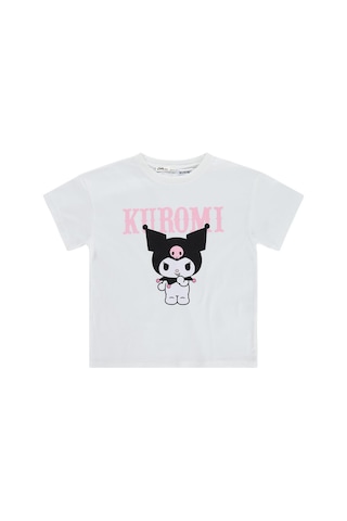 Kuromi 6-9 Yaş Tişört - Kırık Beyaz