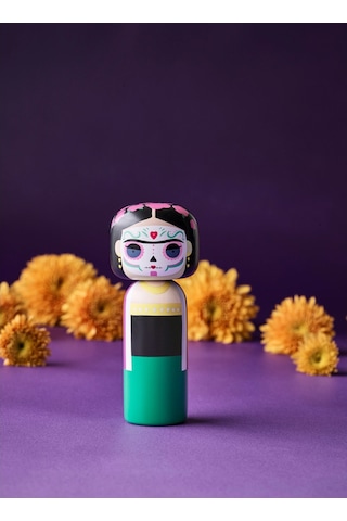 Lucie Kaas El Boyaması Kokeshi Figür, 14,5 Cm Koleksiyon & Figür Siyah