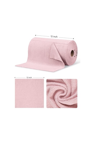 Çok Amaçlı Rulo Mikrofiber Temizlik Bezi 30x30 75 Yapraklı Pembe Pembe