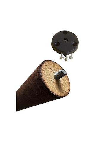 3 Adet Ceviz Vernikli Konik Ahşap Masa Ayağı 60 Cm Açılı Aparat Ve Montaj Vidası Dahil Kayın Ağacı