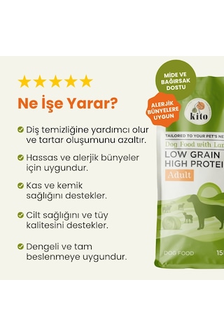 Kito Doğal Besi Kuzu Etli Yetişkin Köpek Maması 15 KG