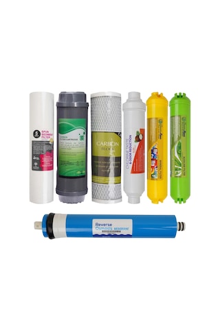 Açık Kasa Su Arıtma Cihazı Filtresi 7Li Filtre Seti Çift Karbon Premium