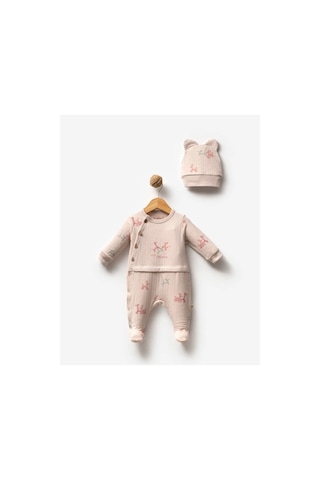 Bubbless Birth Part Kız Bebek Yandan Açmalı Tulum Bej