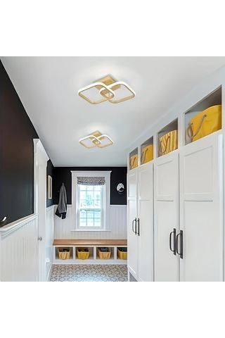 Fastbuy Y Yonca Tasarımlı Led Tavan Işığı - 3 Renkli Parlaklık Ayarı - Mutfak, Yatak Odası Ve Oturma Odası İçin Gümüş Gümüş