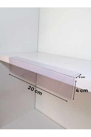 10 Adet Yapışkanlı Etiketlik Profil 20 x 4 CM Raf İsimlik Etiketlik