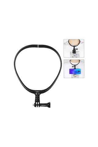 Gopro Aksiyon Kameraları İçin Puluz Tembel Ayarlanabilir Boyun Braketi Siyah