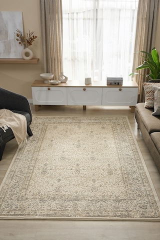 Mariesse Home Asır Serisi Vintage Modern Dokuma Salon Oturma Odası Halısı 1435a-bej