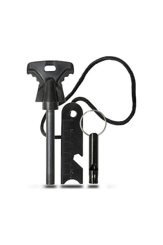 Buffer Acil Durum Magnezyum Çubuk Çakmaktaşı Hayatta Kalma Ateş Başlatıcı Çakmak Kiti Düdük l