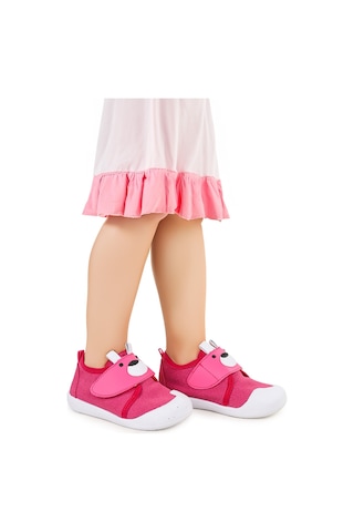 Kiko Kids Winni Cırtlı Kız Bebek İlk Adım Panduf Ayakkabı Fuşya