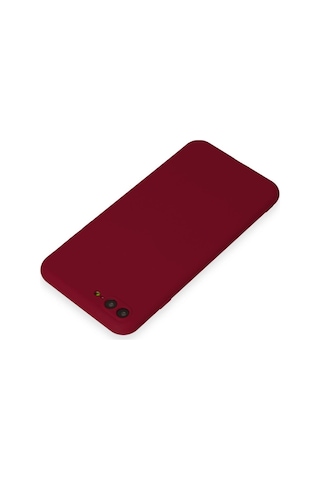 Apple iPhone Uyumlu 7 Plus Kılıf First Silikon - Bordo Düz Renkli