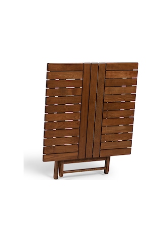 Atina Katlanır Masa 80x80 - Dış Mekan Ahşap Bahçe, Balkon Masası Ceviz