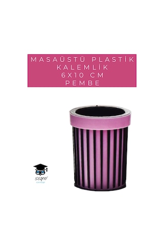 Masaüstü Plastik Kalemlik 6x10 Cm Renkli Mavi