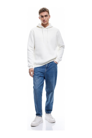 Koton Şardonlu Uzun Kollu Basic Kapşonlu Sweatshirt Beyaz 7wam70001mk
