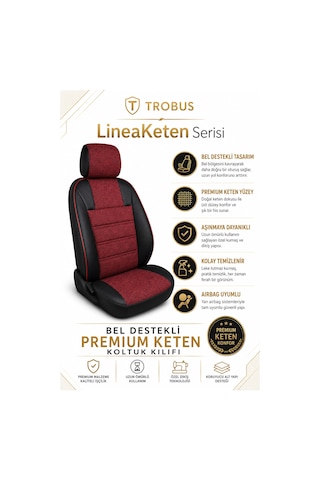 Renault Broadway 1990-2000 Uyumlu Lineaketen Serisi Ortopedik Bordo Kırmızı Koltuk Kılıfı