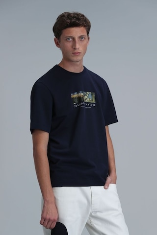 Lufian Bıanca Modern Grafik T- Shirt Lacivert 001