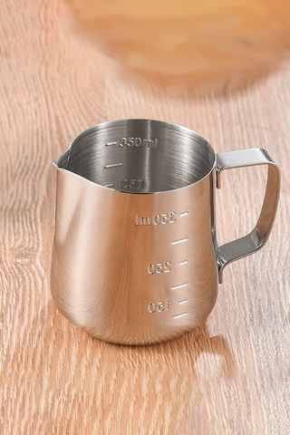 304 Çelik 350 Ml Kahve Süt Köpürtme Potu Sütlük Pitcher Cin502