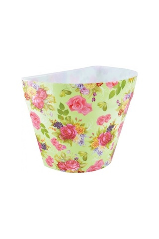 Güllü Duvar Saksısı - Yeşil Plastik Saksı