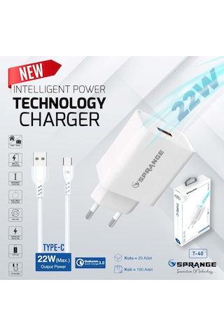 Poco C40 Yerli Üretim T-40 Typc 22 Watt Hızlı Sarj Baslık+ Kablo