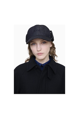 A.p.c Tommie Baseball Cap Yün Ve Denim Unisex Şapka Lacivert 58