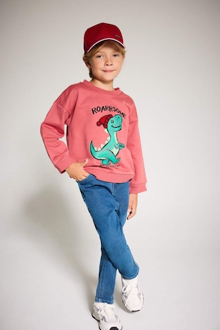 Defacto Erkek Bebek Bisiklet Yaka Dinozor Baskılı İçi Yumuşak Tüylü Sweatshirt F4531a525aubr116 Bordo
