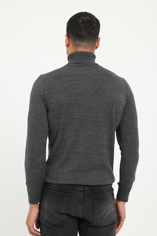 Dufy Erkek Slim Fit Tam Balıkçı Yaka Antrasit Triko-16908