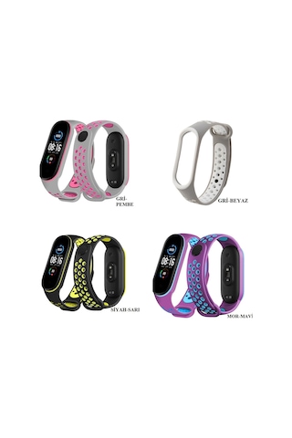 Xiaomi Mi Band 3 4 5 6 Kordon Delikli Nike Kayış Bileklik