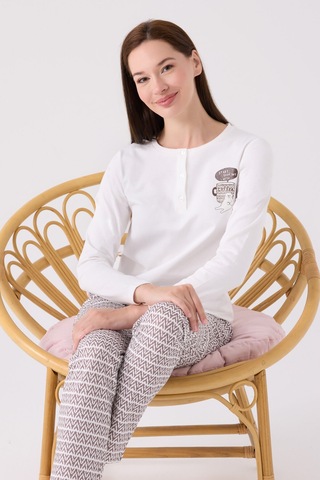 Arnetta Kadın Beyaz Pijama Takımı Ar3087-s-v1 Beyaz