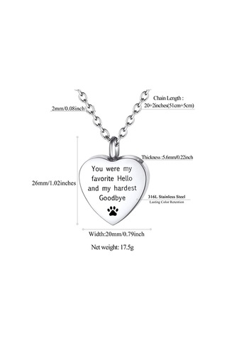 Soulader Köpek Külleri İçin Kalp Şeklinde Kremasyon Kolyesi - Özel Pençe Baskılı Kül Tutucu Kolye Tasması, Sevgi Dolu Bir Hatıra Çok REnkli