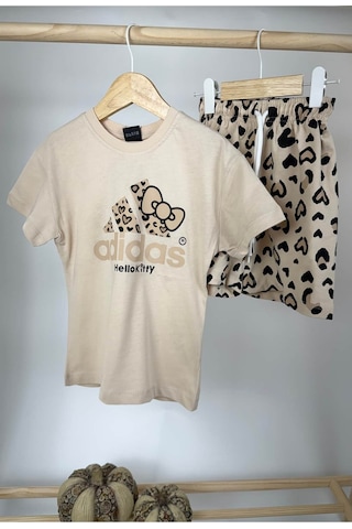 Poala Kids Logolu Leopar Şortlu Takım