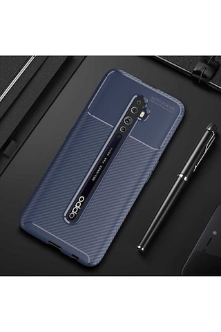 Oppo Reno 2 Kılıf Zore Negro Silikon Kapak Lacivert