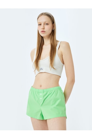 Koton Pamuklu Rahat Kalıp Boxer Şort Pijama Altı Yeşil 5slk80038mw Yeşil