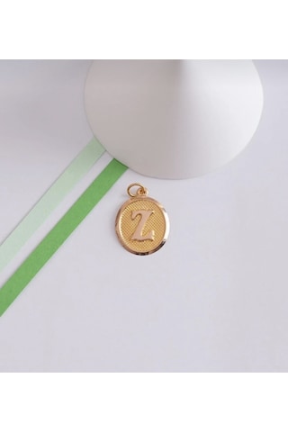 Özden Kuyumcusu 14 Ayar Altın Vintage Oval Z Harf Kolye Ucu